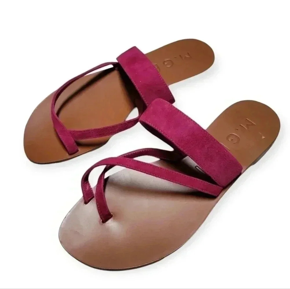 New M.Gemi The Medio Fuchsia Purple Suede Sandals Shoes